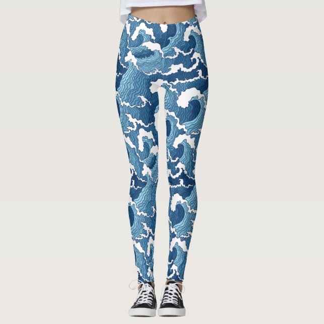 Abstrakte Wellen Leggings (Vorderseite)