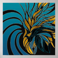 Abstrakte Wellen, Linien, Blätter, modernes Design