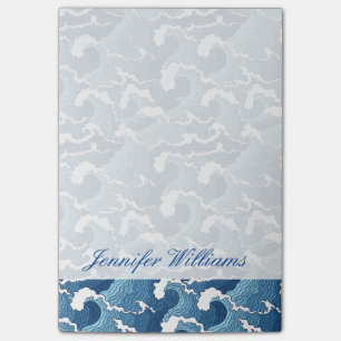 Abstrakte Wellen  Name hinzufügen Post-it Klebezettel