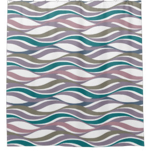 Abstrakte Wellen Pflaumen HINZUFÜGEN Hintergrundfa Duschvorhang