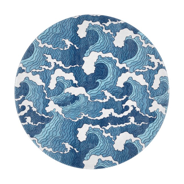 Abstrakte Wellen Schneidebrett (Vorderseite)