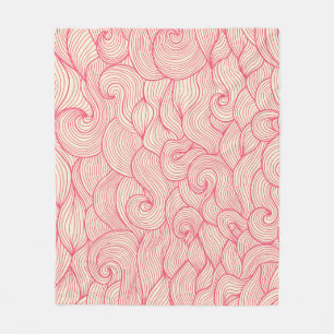 Abstrakte, wellenförmige Striche, Vintages Muster. Fleecedecke