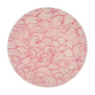 Abstrakte, wellenförmige Striche, Vintages Muster. Schneidebrett