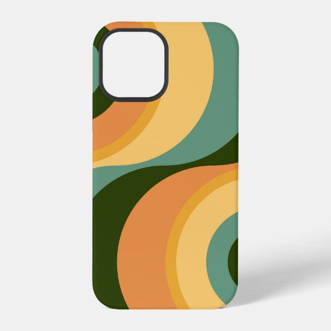 Abstrakte wellige bunte Retro #3 iPhone Hülle (Rückseite)