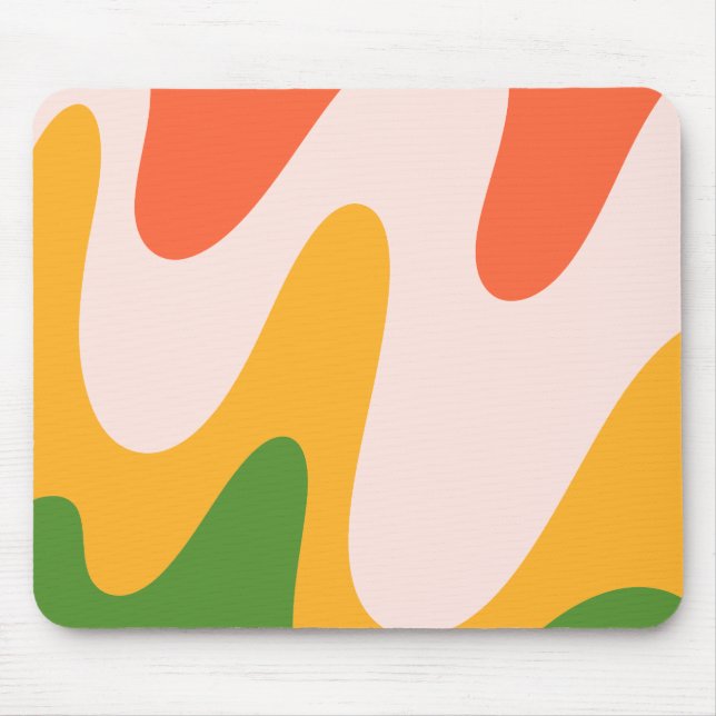 Abstrakte wellige Flüssigkeitslinien Minimalistisc Mousepad (Vorne)
