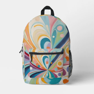 Abstrakte wellige Formen Bedruckter Rucksack