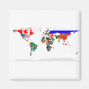 Abstrakte Weltkarte Magnet