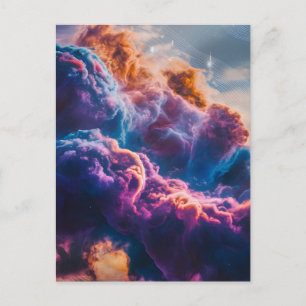 Abstrakte Weltraum-Nebel-Kunst - Farbkosmisch Feiertagspostkarte