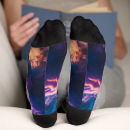 Abstrakte Weltraum-Nebel-Kunst - Farbkosmisch Socken