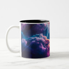 Abstrakte Weltraum-Nebel-Kunst - Farbkosmisch Zweifarbige Tasse