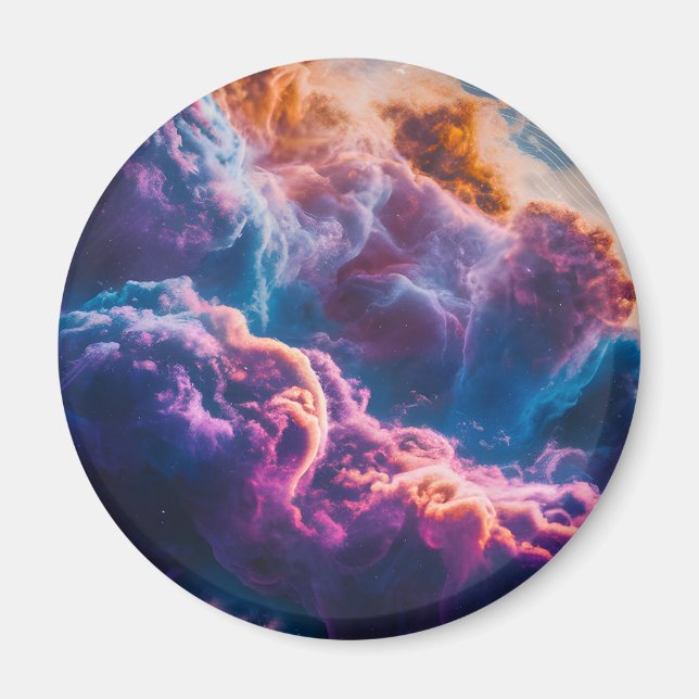 Abstrakte Weltraum-Nebel-Kunst - Farbkosmos Magnet (Vorne)