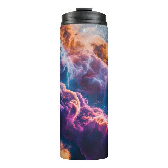Abstrakte Weltraum-Nebel-Kunst - Farbkosmos Thermosbecher (Vorderseite)