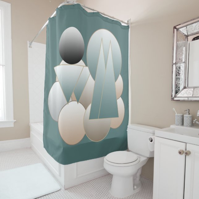 Abstrakte Weltraumkunst futuristisches Planet-Syst Duschvorhang (Beispiel)