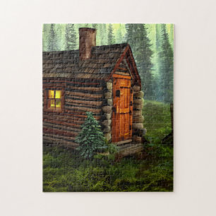Abstrakte Whimsical Kleine Jagdhütte Puzzle