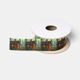 Abstrakte Whimsical Kleine Jagdhütte Satinband