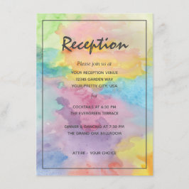 Abstrakte Whimsikfarbener Empfang Begleitkarte