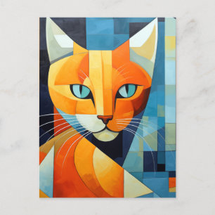 Abstrakte Whiskys: Orange Cat Feiertagspostkarte