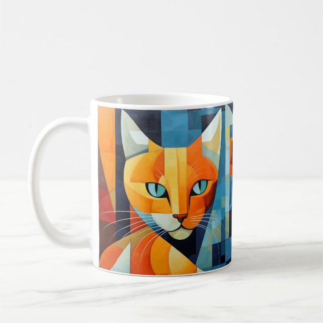 Abstrakte Whiskys: Orange Cat Kaffeetasse (Links)