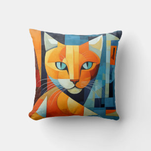 Abstrakte Whiskys: Orange Cat Kissen