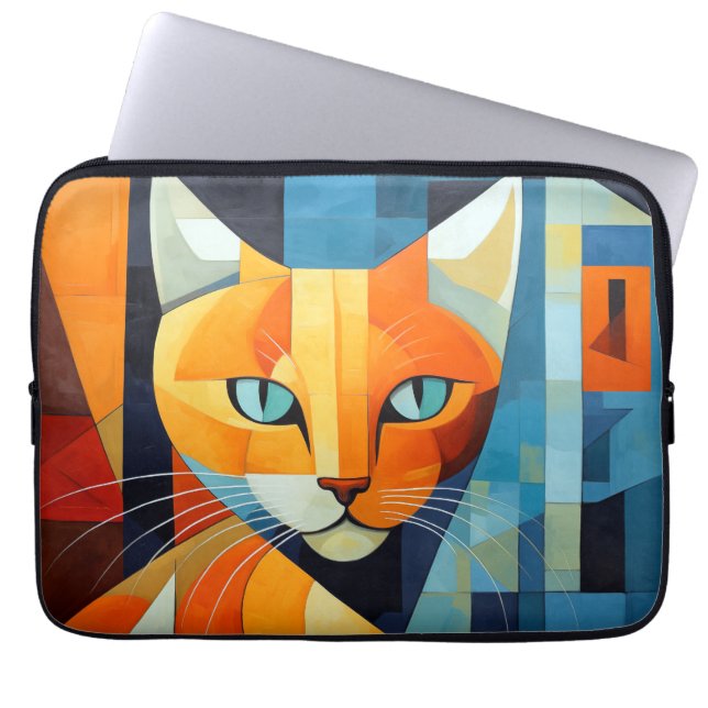 Abstrakte Whiskys: Orange Cat Laptopschutzhülle (Vorderseite)