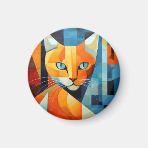 Abstrakte Whiskys: Orange Cat Magnet