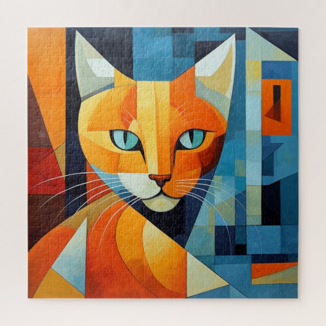 Abstrakte Whiskys: Orange Cat Puzzle (Vertikal)