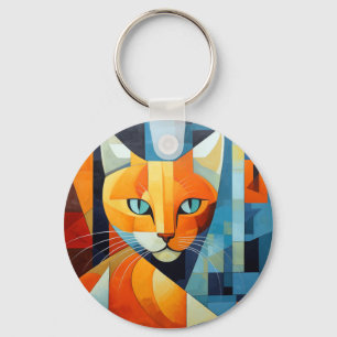 Abstrakte Whiskys: Orange Cat Schlüsselanhänger