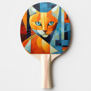 Abstrakte Whiskys: Orange Cat Tischtennis Schläger