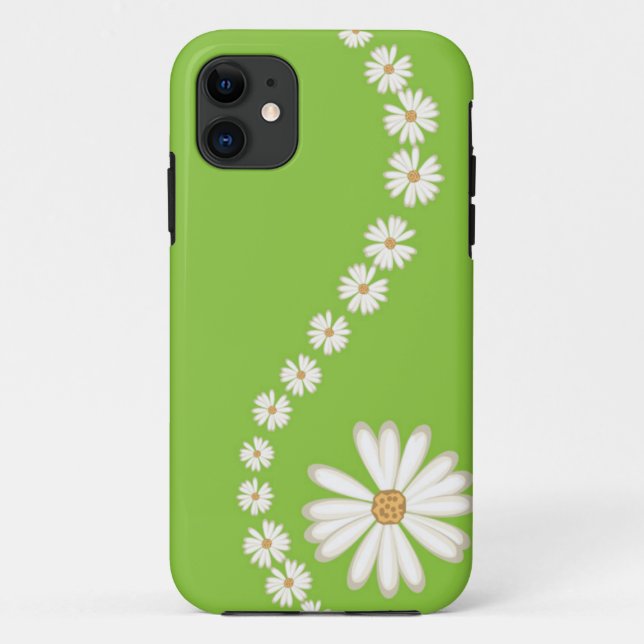 Abstrakte White Daisies auf Green iPhone 5 Fall Case-Mate iPhone Hülle (Rückseite)