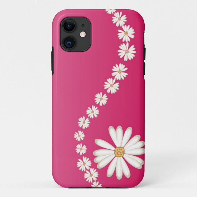 Abstrakte White Daisies auf rosa iPhone 5 Fall Case-Mate iPhone Hülle (Rückseite)