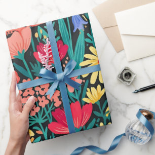 Abstrakte Wildblumen-Monarch-Geschenkpapier Geschenkpapier