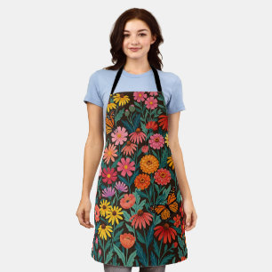 Abstrakte Wildblumen Schmetterlinge Schürze