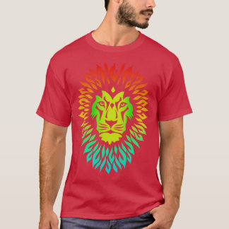 Abstrakte Wildlife Berg Löwenwand T-Shirt