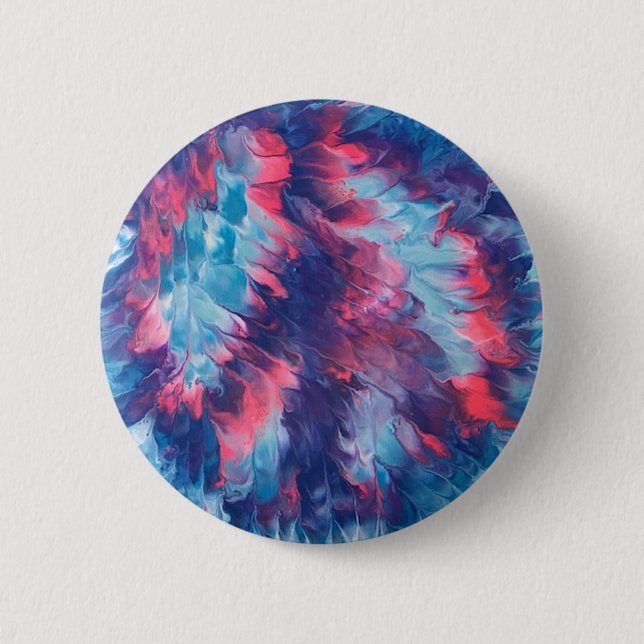 Abstrakte Windblown Rosa Lila Friedenssymbole Button (Vorderseite)