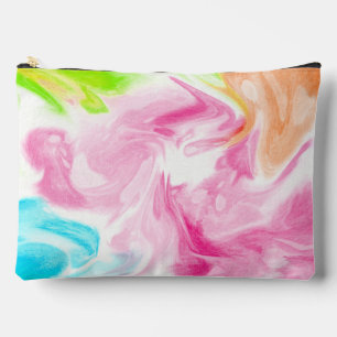 Abstrakte Wirbel Blau, Rosa, Grün und Orange Zubehörtasche