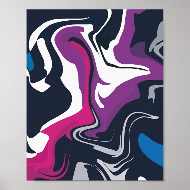 Abstrakte Wirbel Cooler und kühner Farben Poster (Vorne)