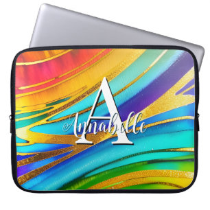 Abstrakte Wirbel für moderne Kunst und Gold Metall Laptopschutzhülle