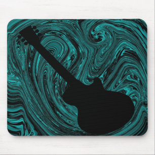 Abstrakte Wirbel Gitarre Mousepad, Aquamarin Mousepad