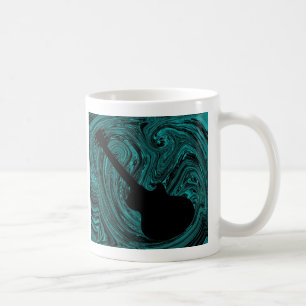 Abstrakte Wirbel Gitarre Tasse, Aquamarin Tasse