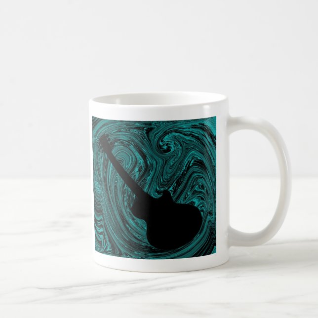 Abstrakte Wirbel Gitarre Tasse, Aquamarin Tasse (Rechts)