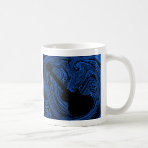 Abstrakte Wirbel Gitarre Tasse, blau Kaffeetasse