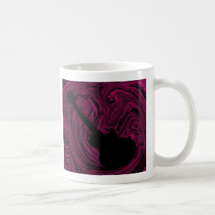 Abstrakte Wirbel Gitarre Tasse, Magenta Tasse