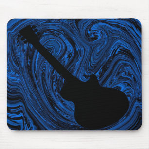 Abstrakte Wirbel Guitar Mousepad, blau Mousepad