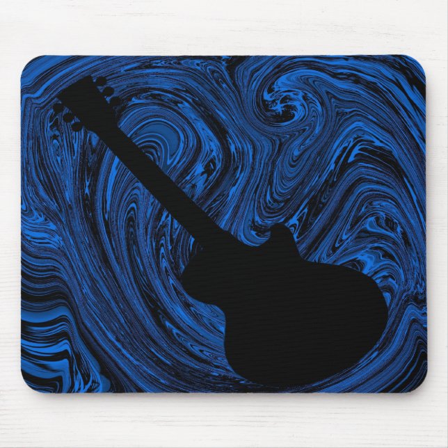 Abstrakte Wirbel Guitar Mousepad, blau Mousepad (Vorne)