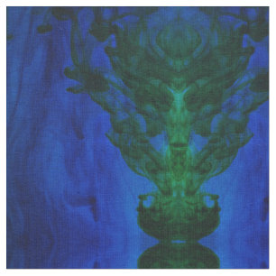 Abstrakte Wirbel in Blau und Grün Stoff