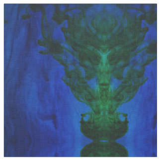 Abstrakte Wirbel in Blau und Grün Stoff