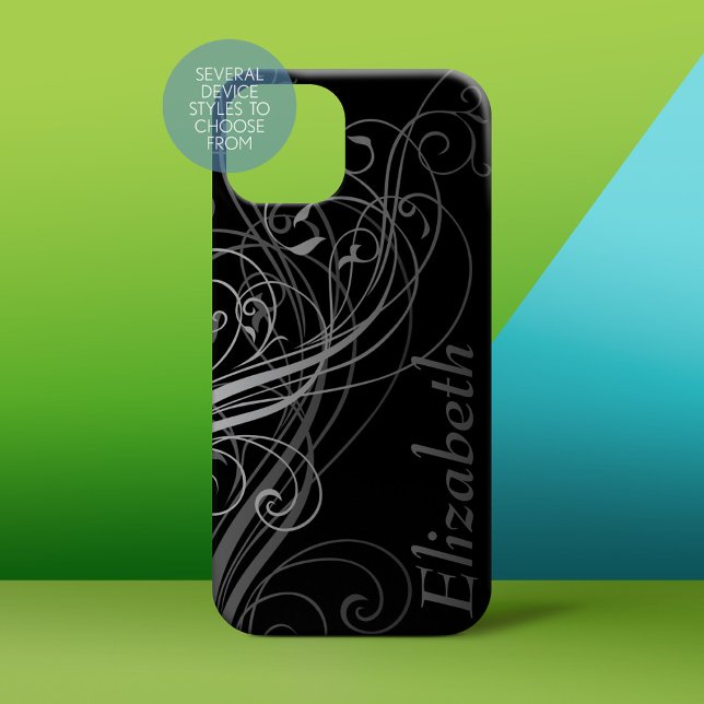 Abstrakte Wirbel mit Namensbereich Case-Mate iPhone Hülle (Personalized Phone Case)