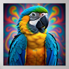 Abstrakte Wirbel Parrot Poster