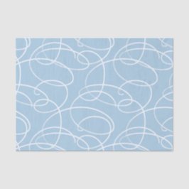 Abstrakte wirbelnde Rebe | Elegante blaue Linienku Seidenpapier
