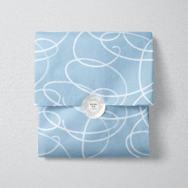 Abstrakte wirbelnde Rebe | Elegante blaue Linienku Seidenpapier